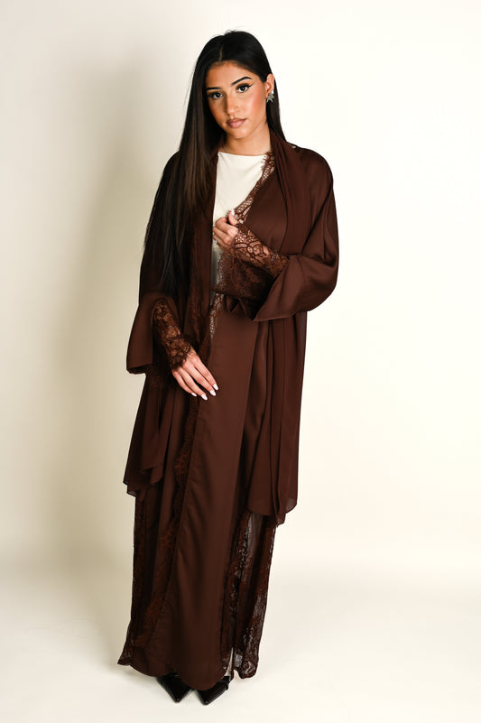 Lace abaya - Espresso