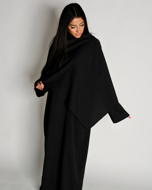 Cape abaya in black