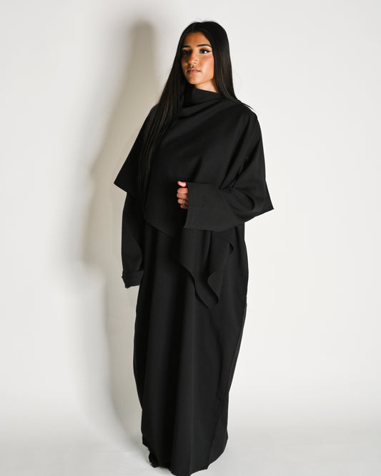 Cape abaya in black