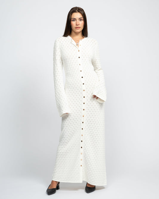 The Icon knitted dress in white