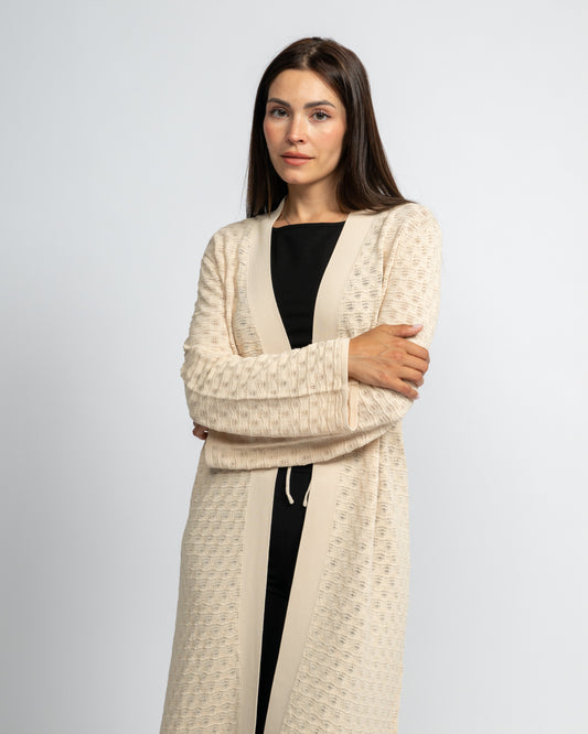 The Icon knitted kimono beige
